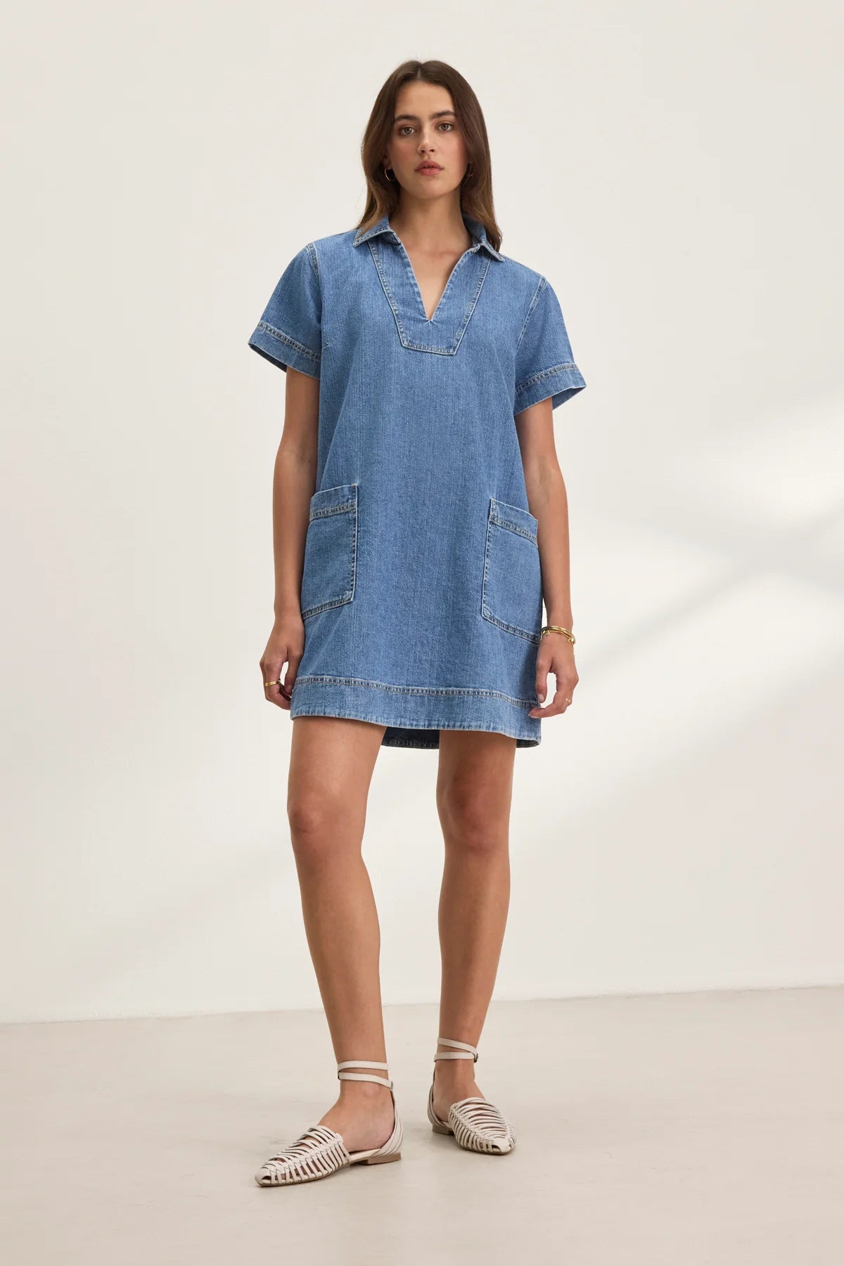 Delana Collar Dress in Indigo
