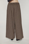 Check Wide-Leg Drawstring Trousers