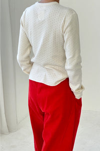 Pointelle Tee in Naturel