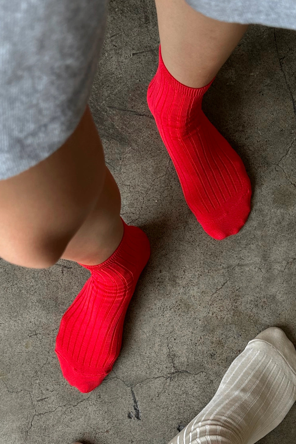 Her Socks in Red