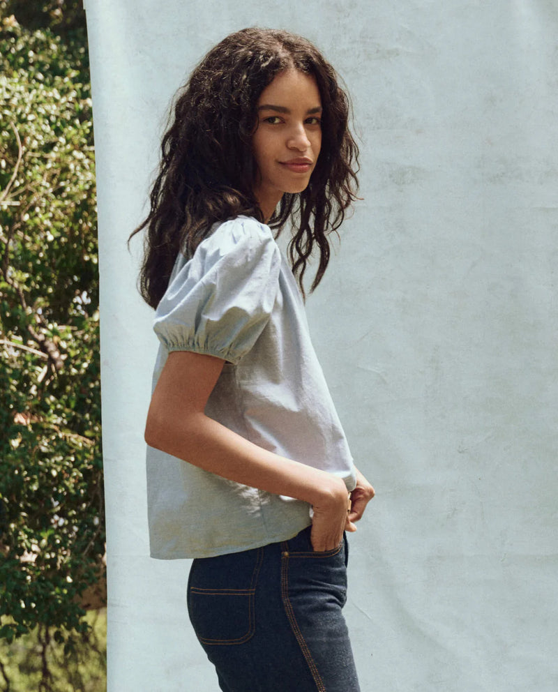 The Fairway Top in Light Chambray