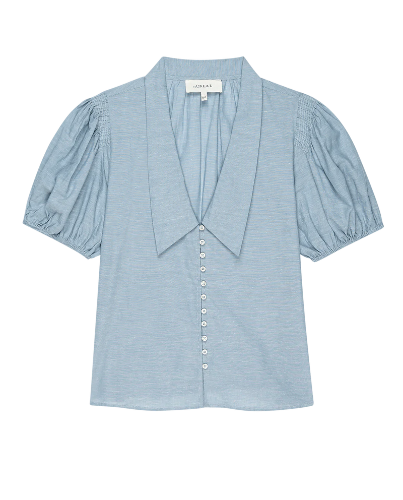 The Fairway Top in Light Chambray