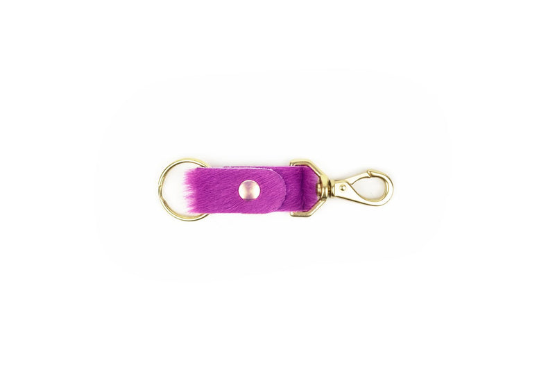 Fuchsia Cowhide Keychain