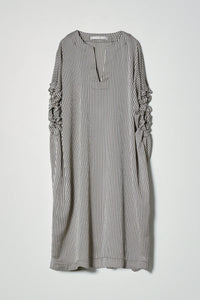 Gini Dress in Beige & Black Stripe