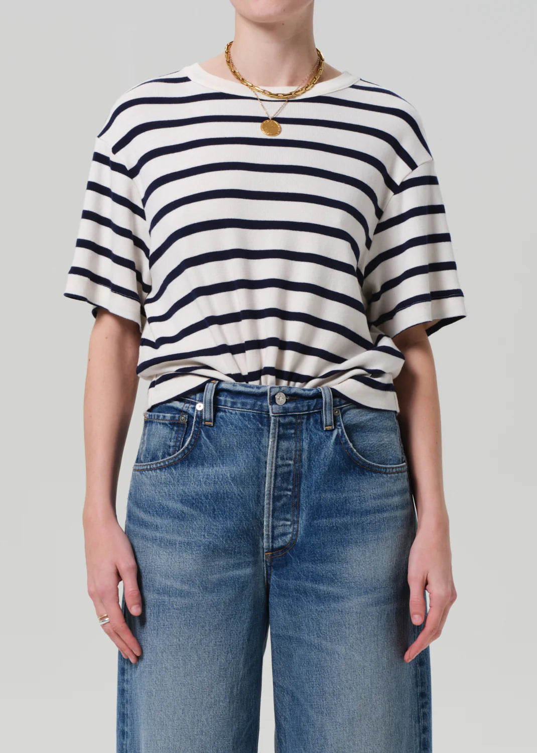 Goldie Tee in Azure Stripe