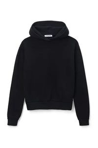 Heart Fleece Hoodie in True Black