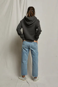 Heart Fleece Hoodie in Vintage Black
