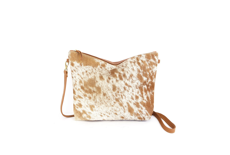 Caramel Speckled Mini Cowhide Hobo