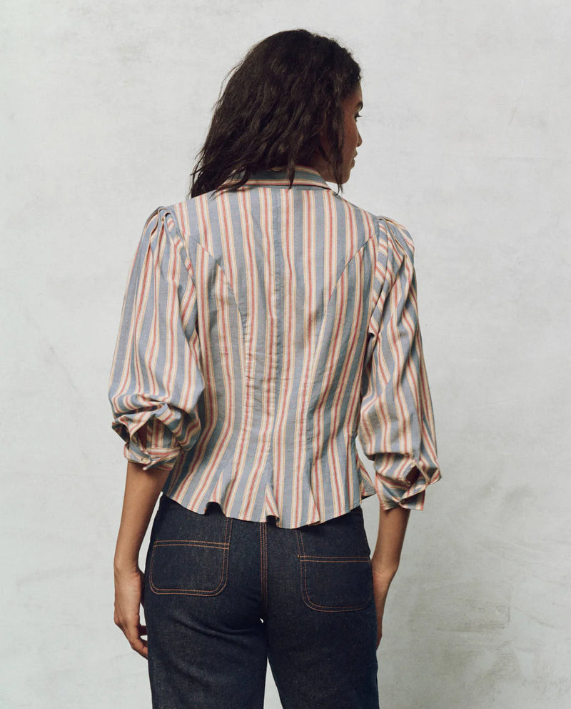 The Honor Top in Blue Frontier Stripe