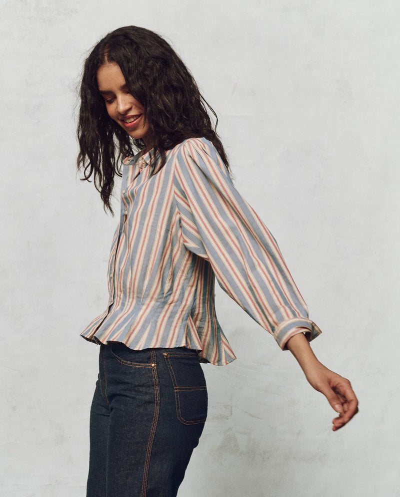 The Honor Top in Blue Frontier Stripe