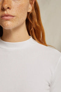 Lauryn Mock Neck Long Sleeve in White