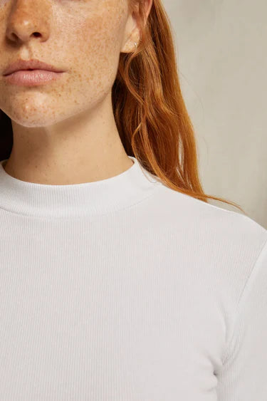 Lauryn Mock Neck Long Sleeve in White