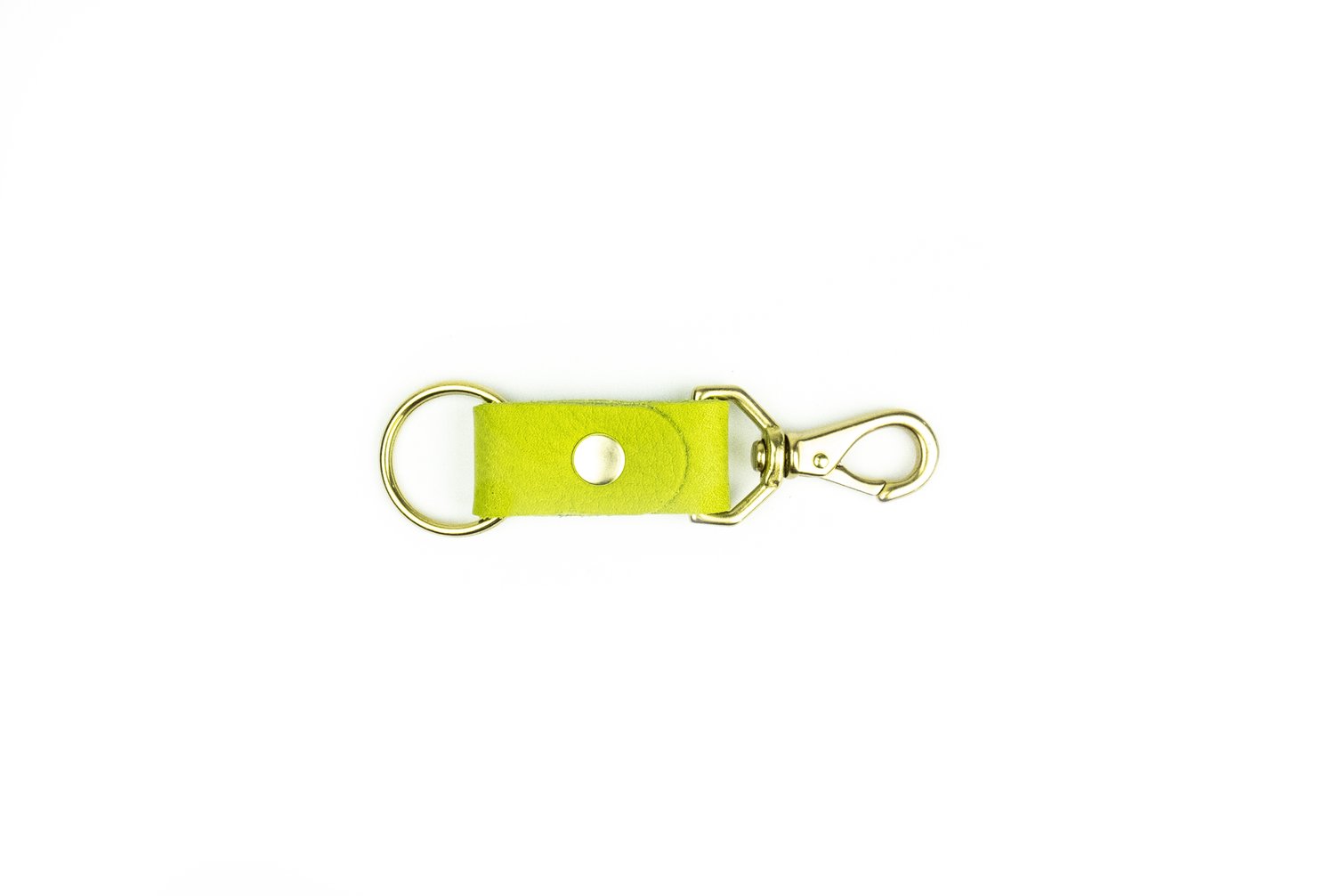 Lime Leather Keychain