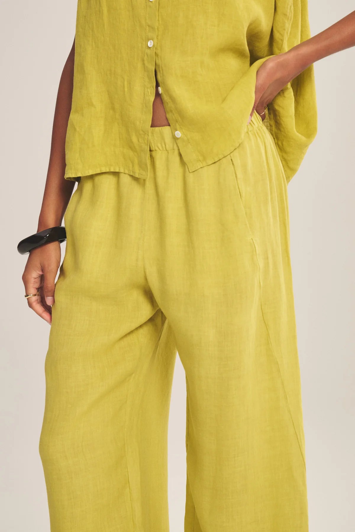 Lola Linen Pant in Citron