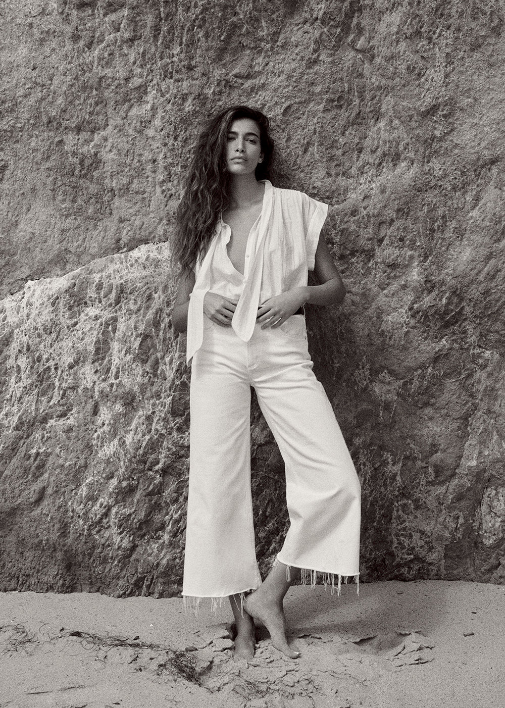 Lyra Wide Leg Crop in Soft White