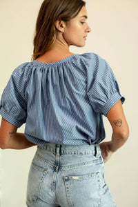 Naomi Top in Harbor Stripe