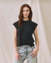 The Peak Shoulder Tee in Almost Black