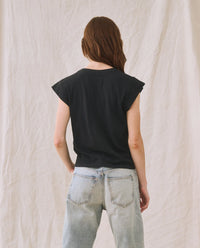 The Peak Shoulder Tee in Almost Black