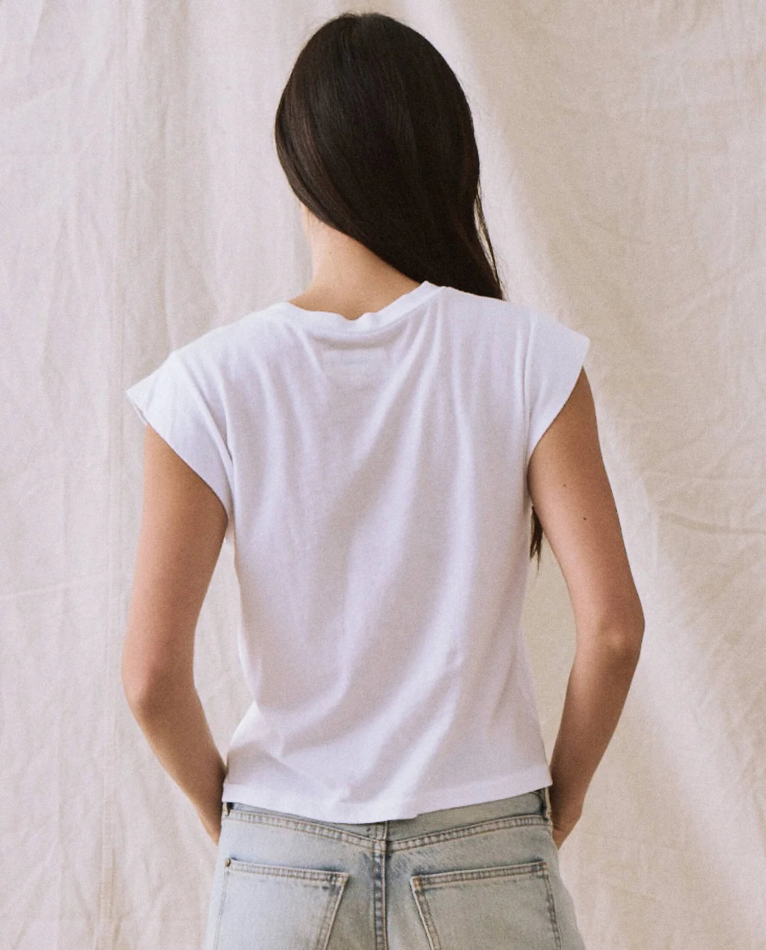 The Peak Shoulder Tee in White