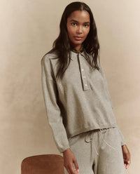 The Polo Sweater in Heather Grey