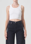 Cropped Poppy Tank White