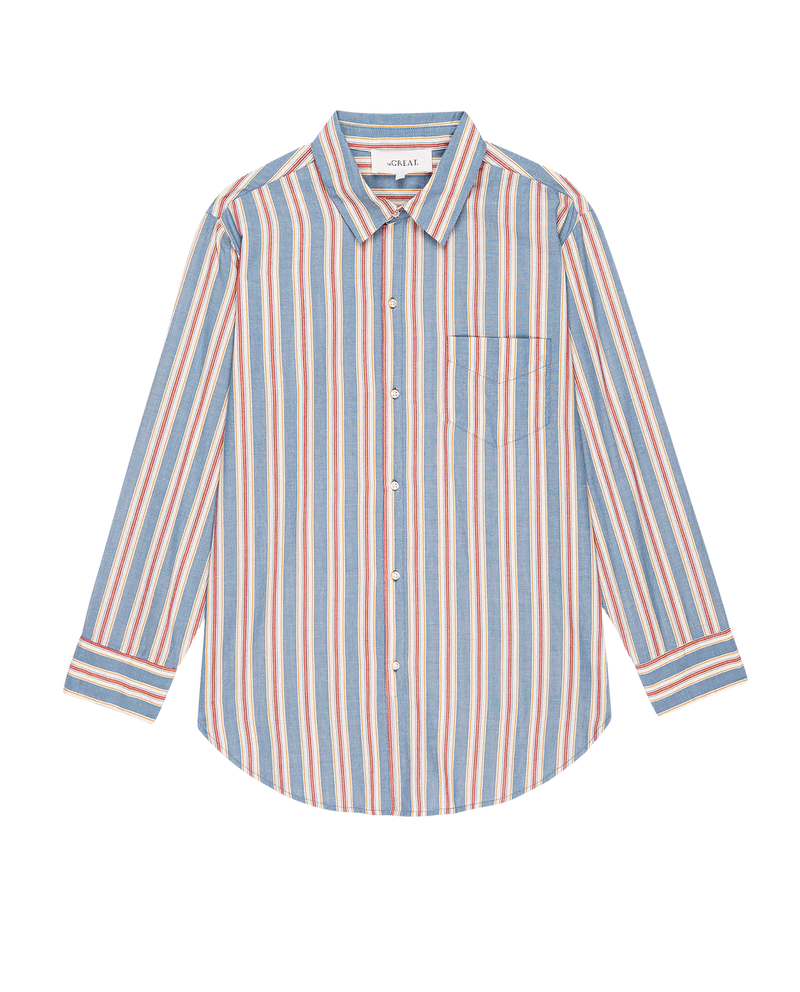 The Post Top in Blue Stripe Frontier