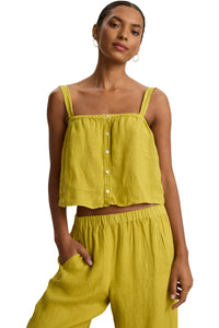 Quin Linen Top in Dandelion