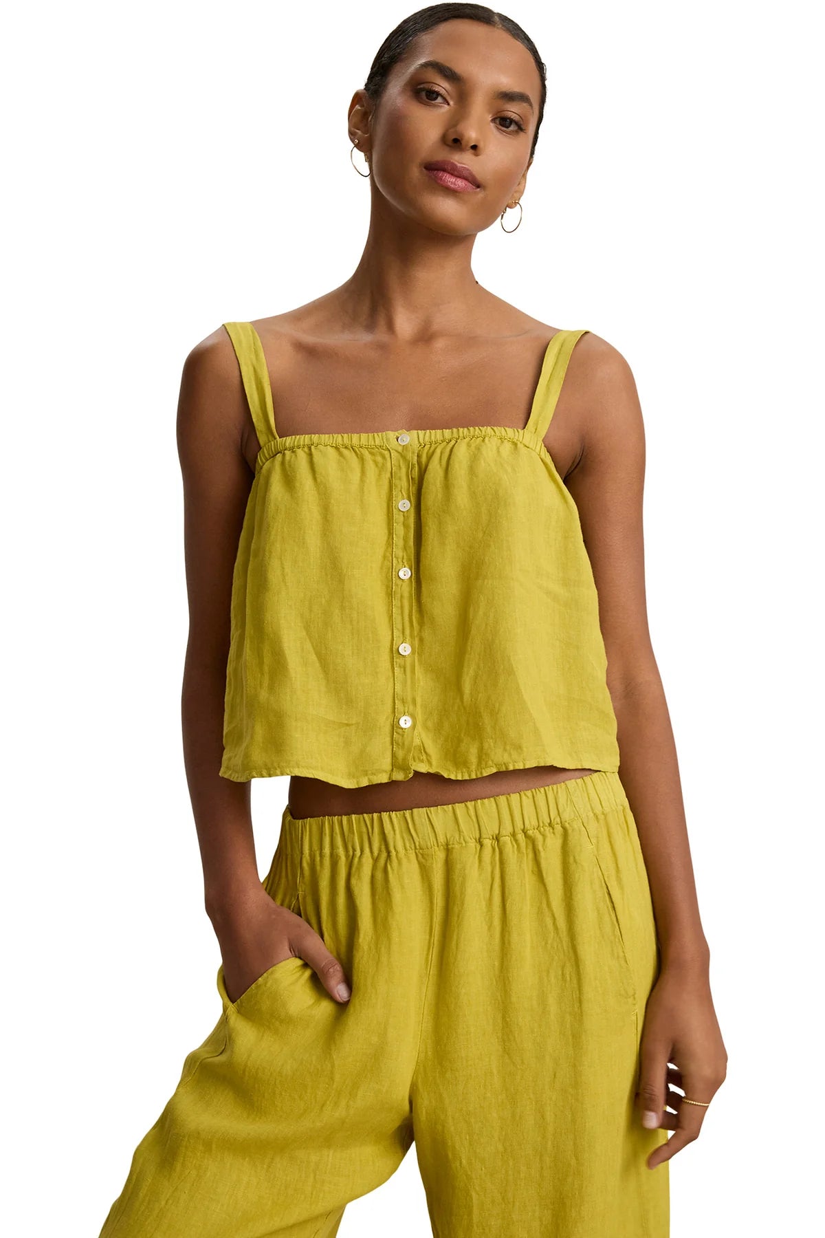 Quin Linen Top in Dandelion