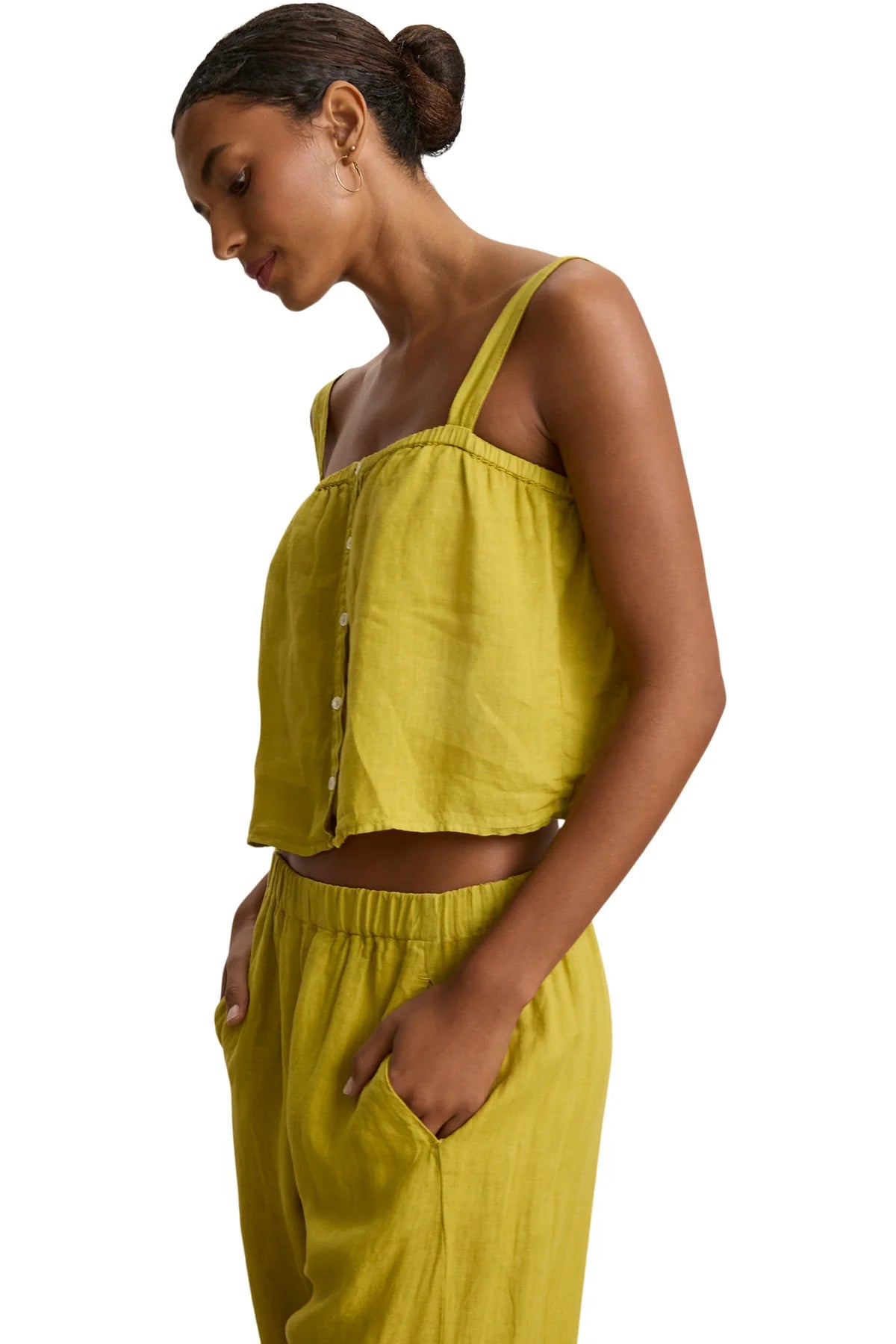 Quin Linen Top in Dandelion