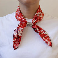 Silk Twill Scarf in Rosey Red