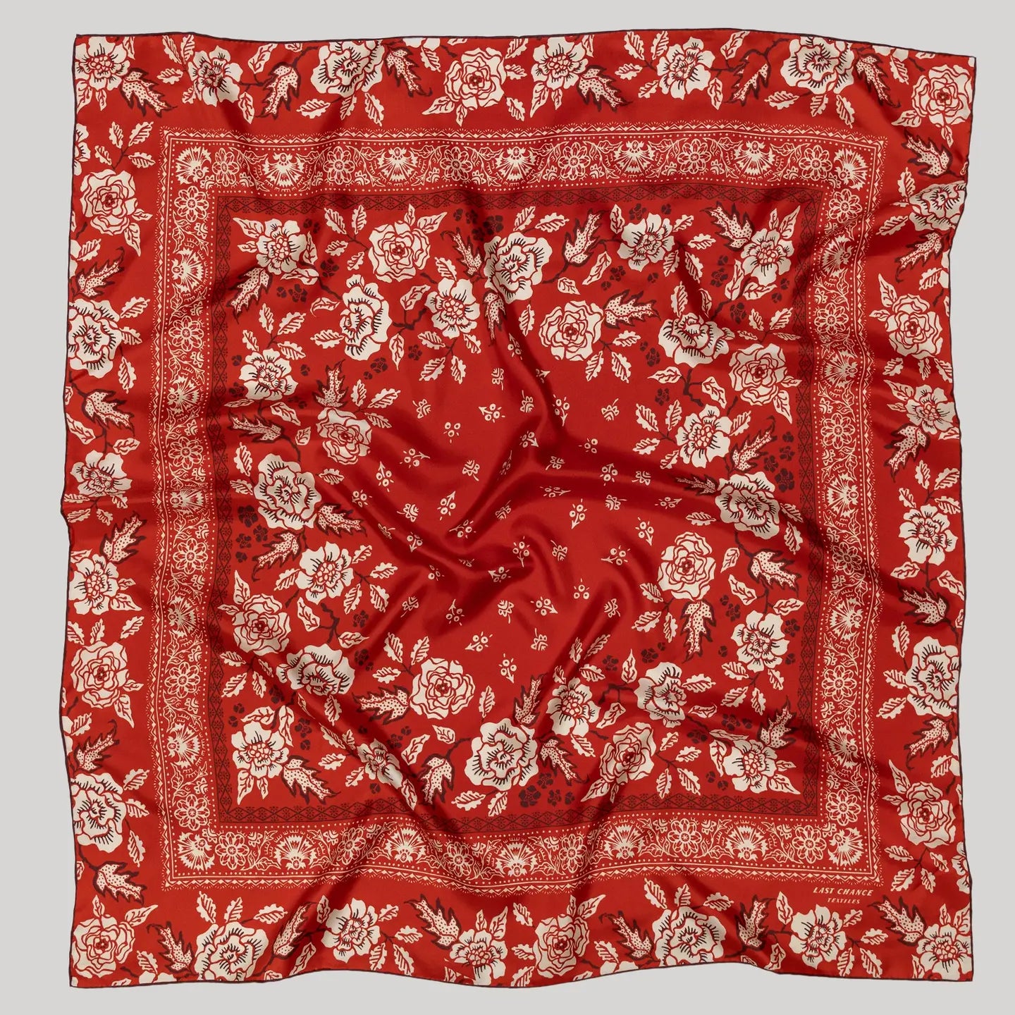 Silk Twill Scarf in Rosey Red