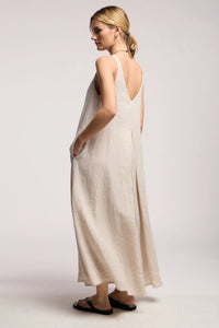 Reta Linen Dress in Cobble