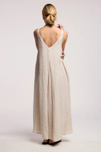 Reta Linen Dress in Cobble