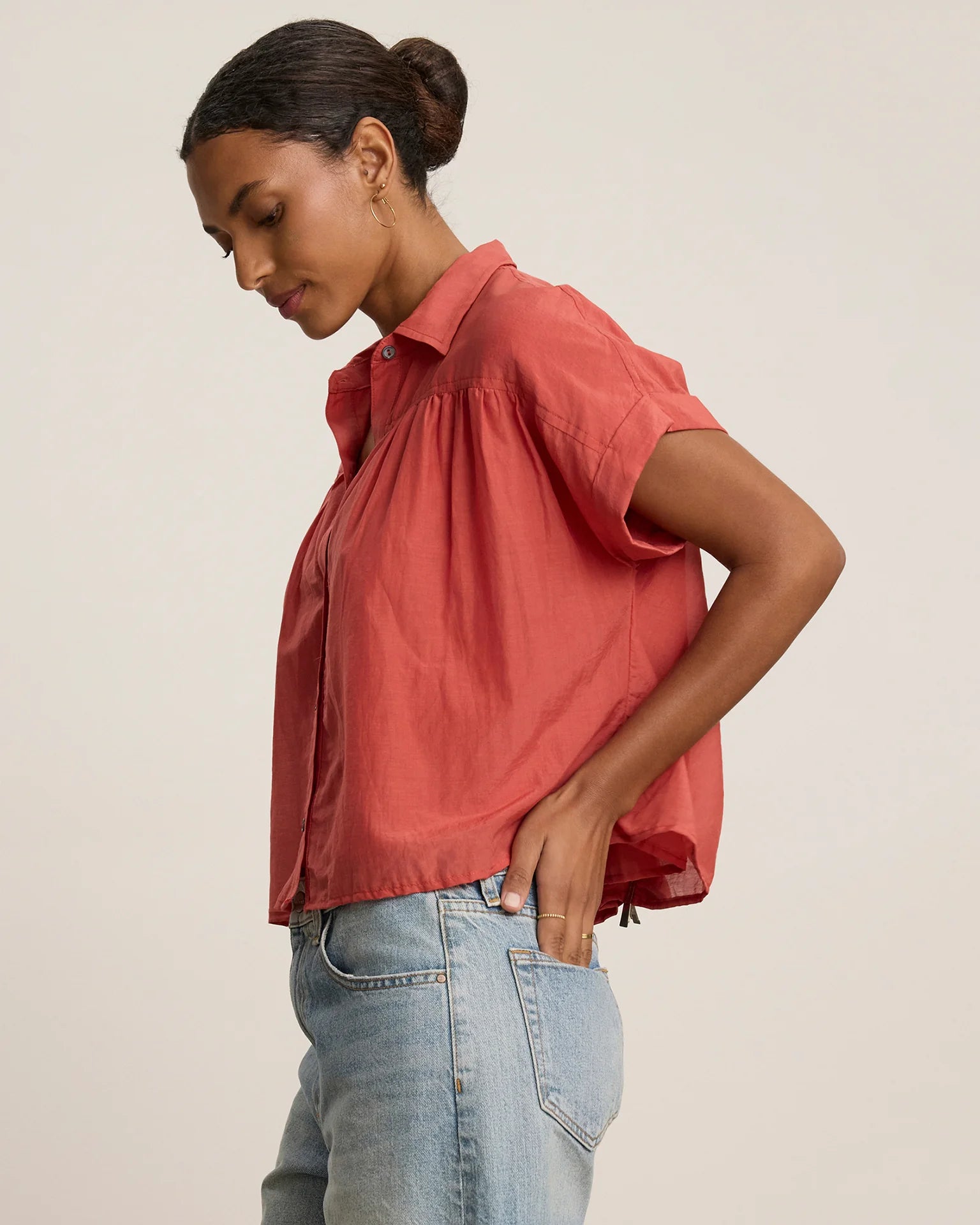 Rie Linen Top in Wagon