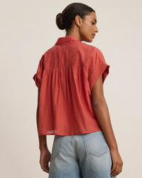 Rie Linen Top in Wagon