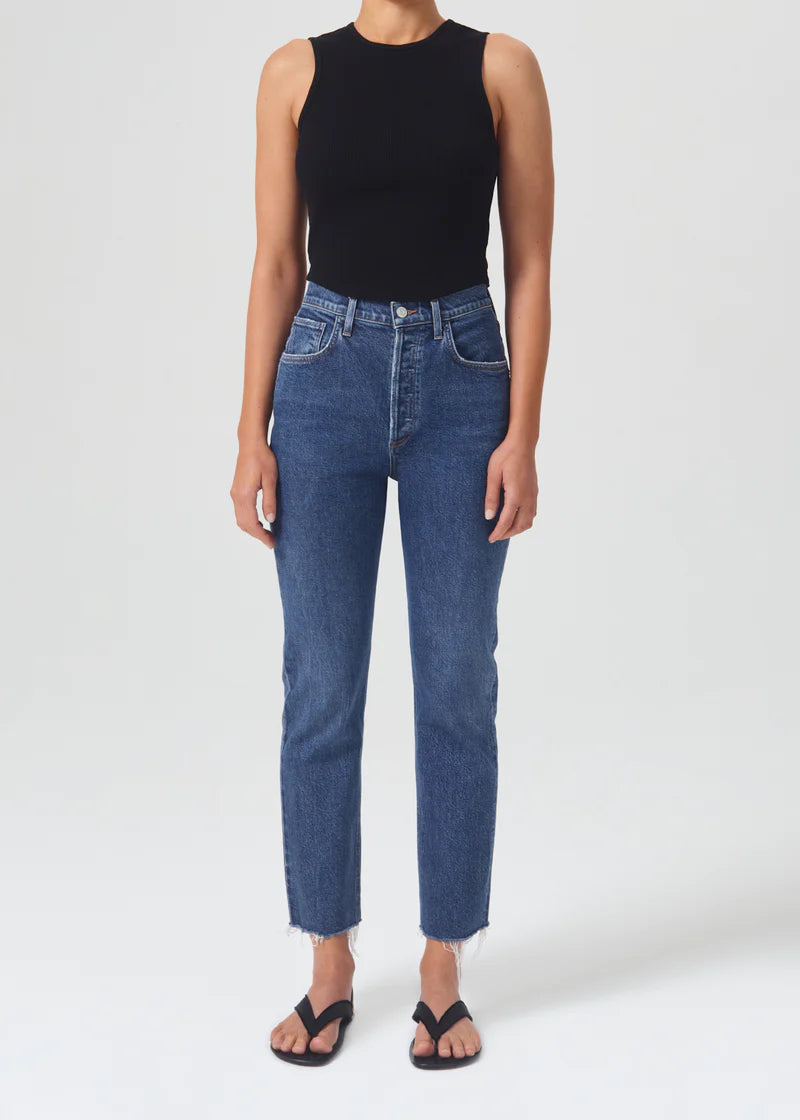 Riley High Rise Straight Crop Sphere Indigo The Label