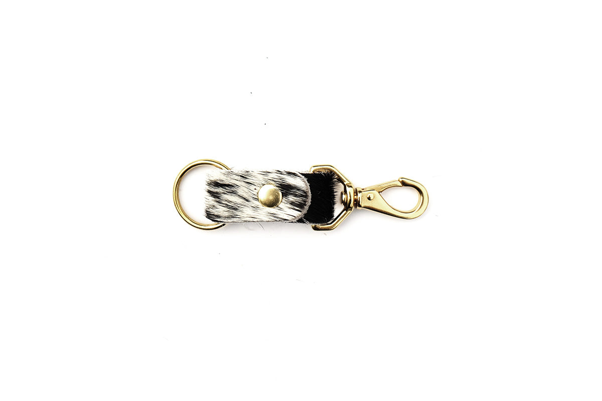 Salt + Pepper Cowhide Keychain