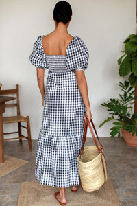 Santiago Dress in Black & White Check