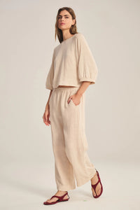 Lola Linen Pant in Sand Castle