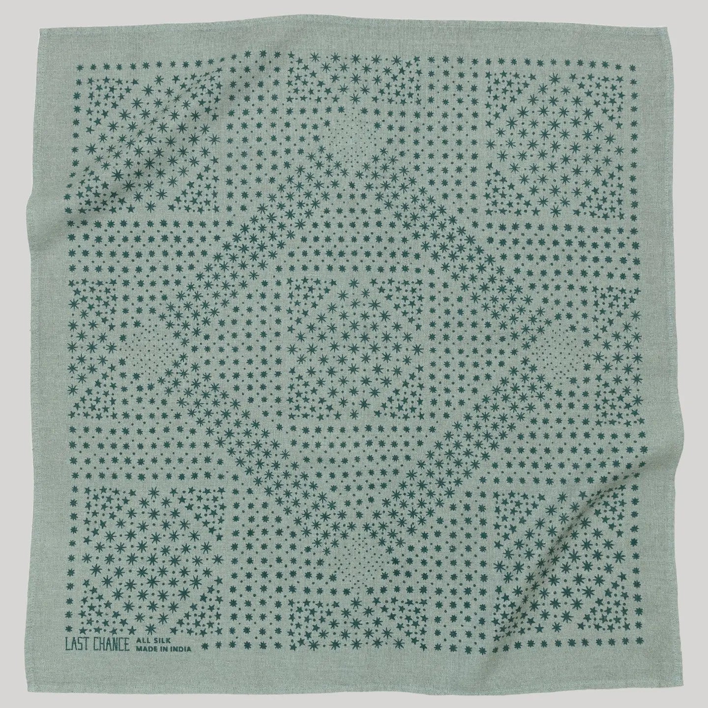 Natural Dye Silk Bandana in Eggshell Starry