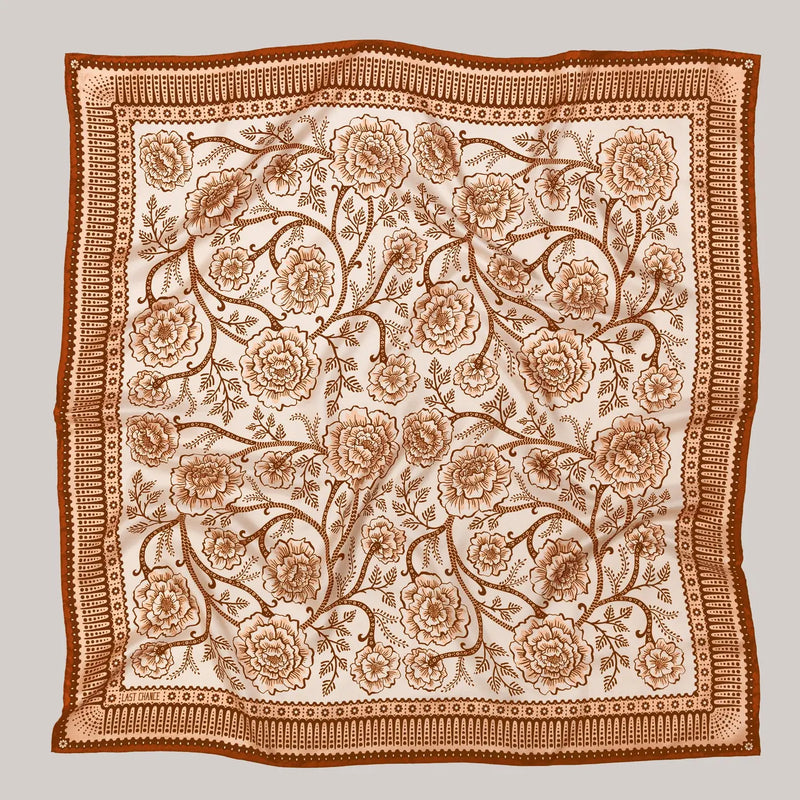 Silk Twill Scarf in Sandstone