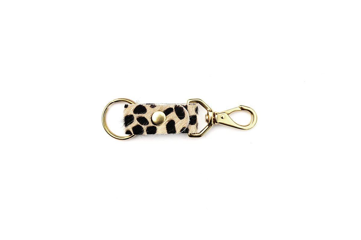 Tiny Spotted Cowhide Keychain