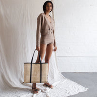 Margot Bag in Large Black Rattan