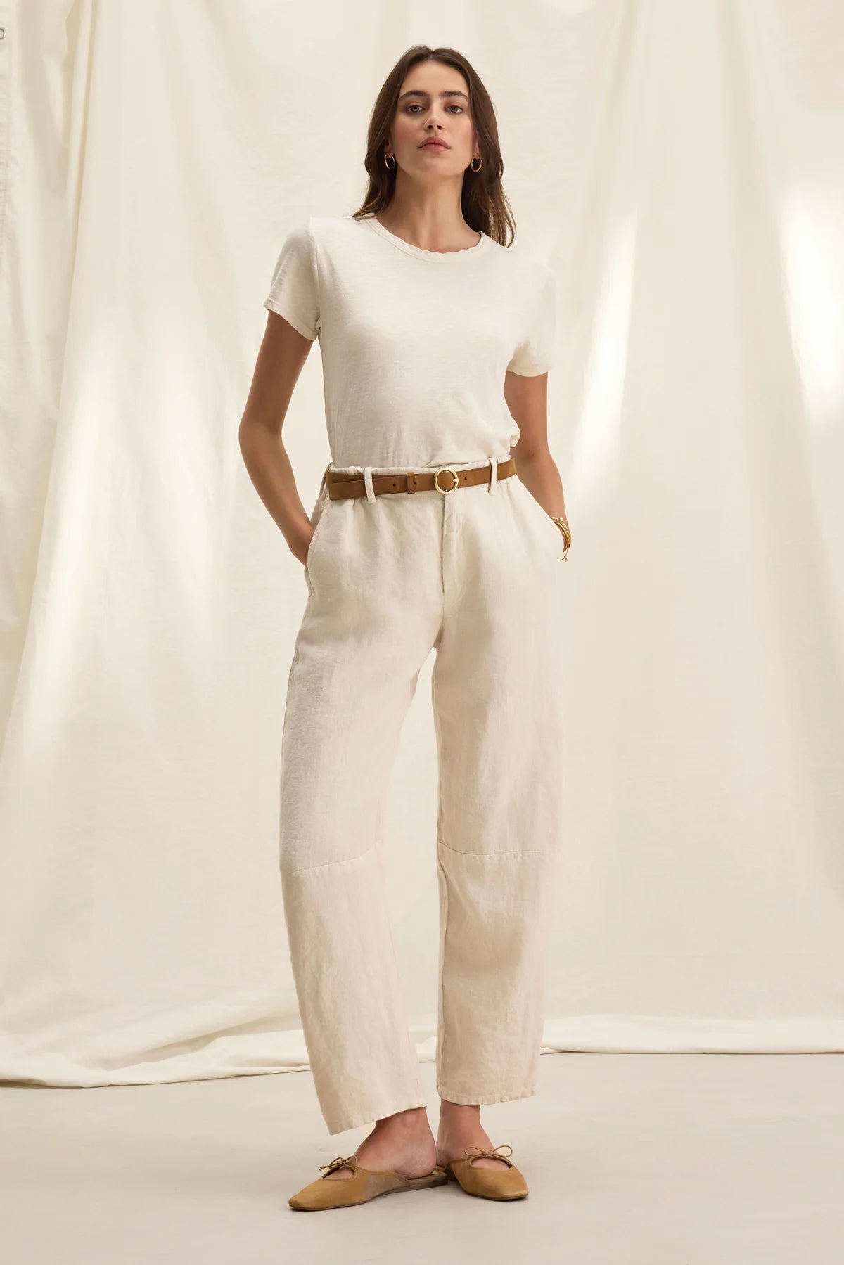 Taylor Linen Pant in Bisque