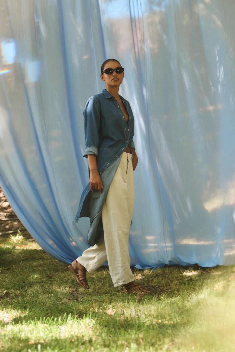 Taylor Linen Pant in Bisque