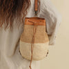 Transito Woven Backpack in Natural & White