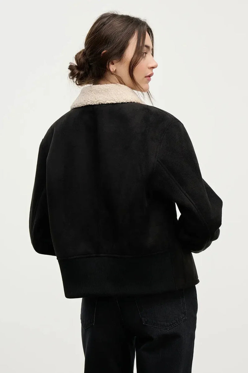 Juno Sherpa Jacket in Black