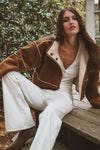 Kelly Reversible Sherpa Jacket in Tobacco