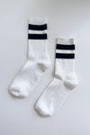 Her Varsity Socks in White Black