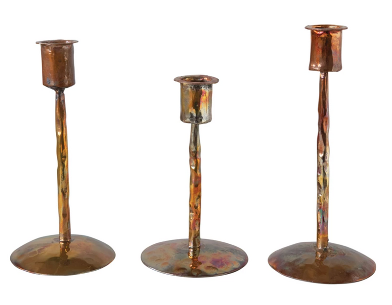 Copper Taper Candle Holder Set